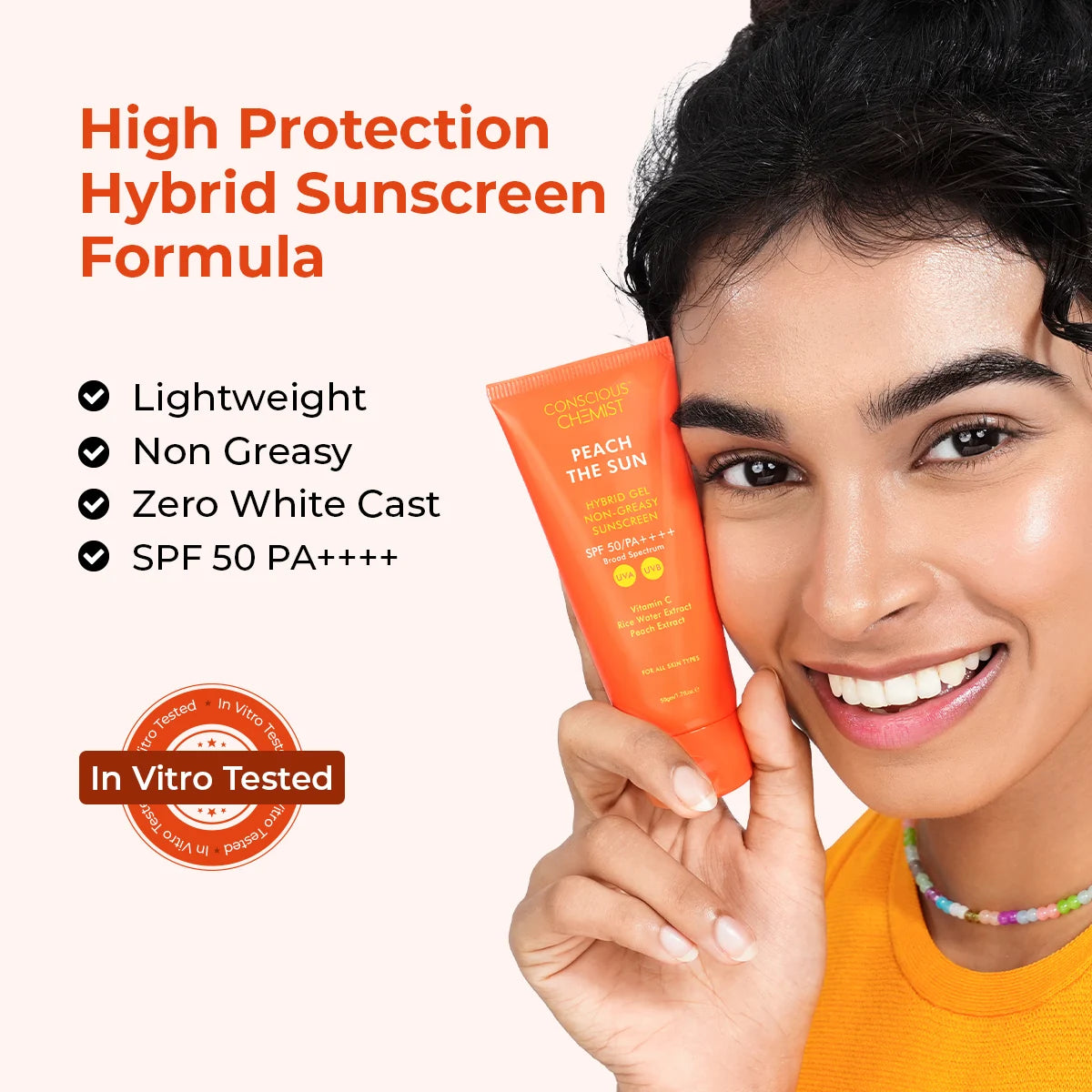 Peach The Sun | SPF 50 PA++++ | 50 gms | AF