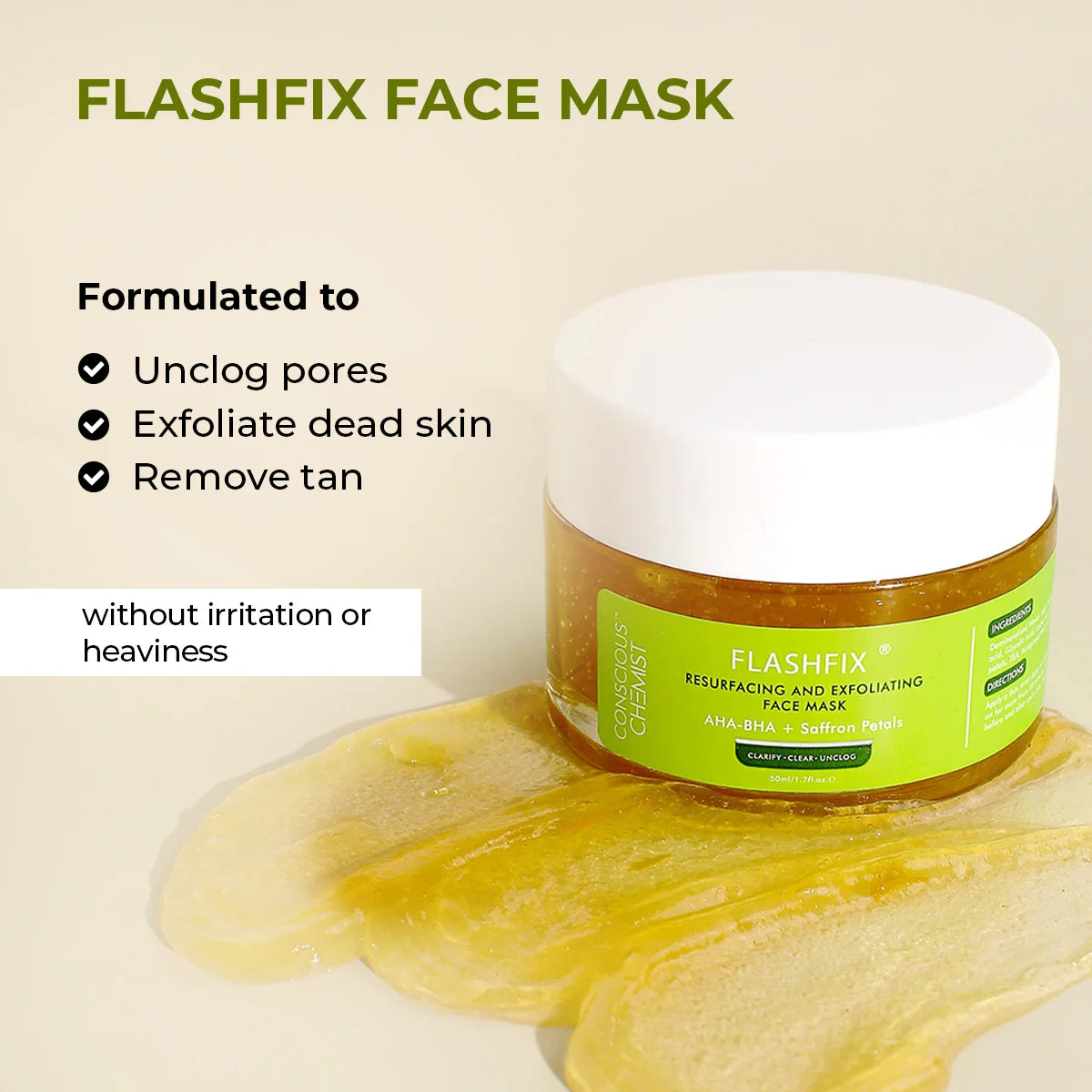 Flashfix Exfoliating & De-Tan Face Mask | 50 ml