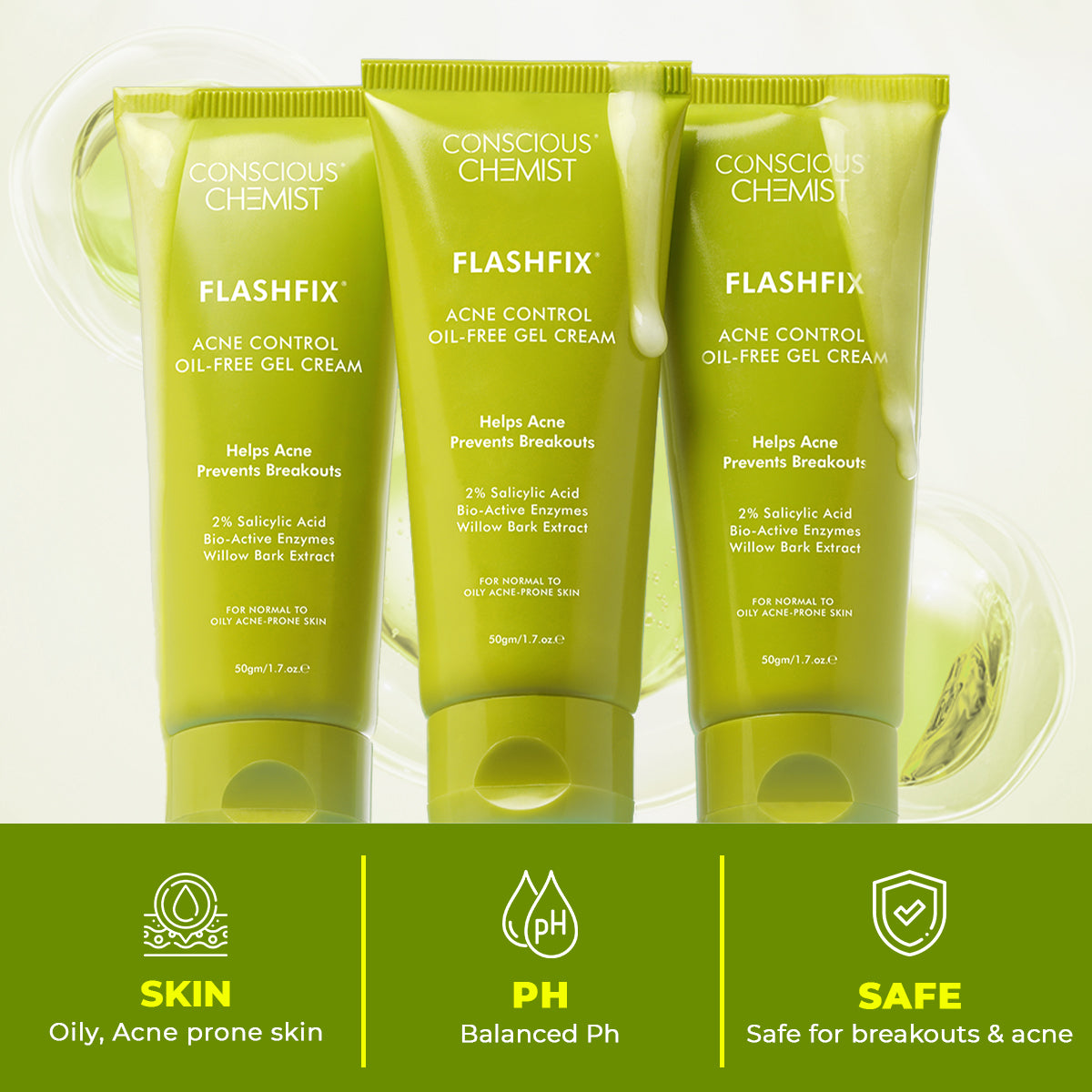 Flashfix Acne Control Oil - Free Gel Cream | 50 gm