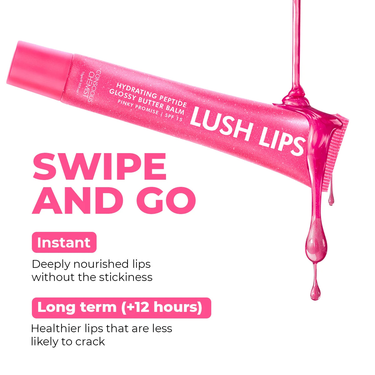Glossy Peptide Lip Balm | Pinky Promise | Hydrates & Plumps | 15 gms