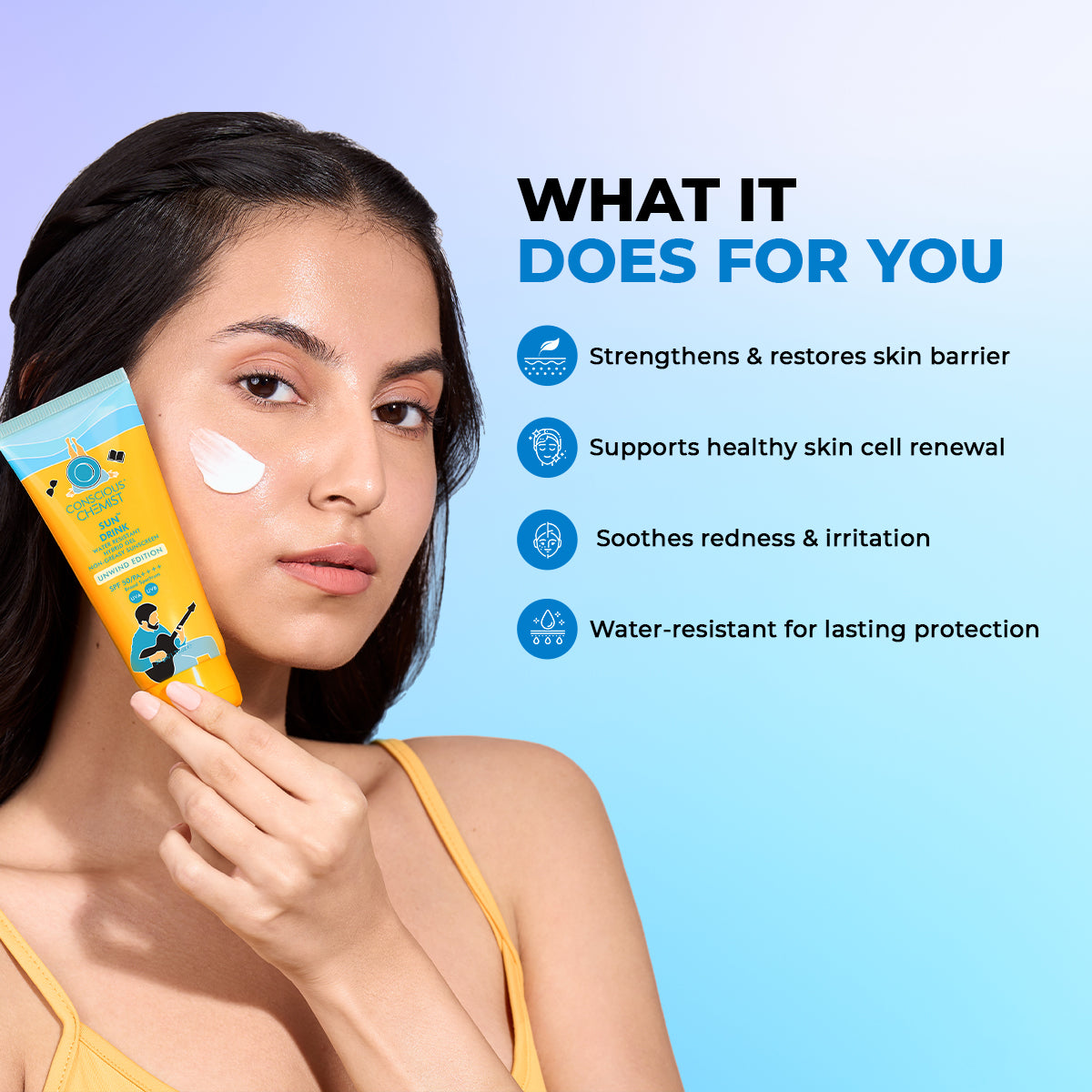 Sun Drink Unwind Edition Ceramide Sunscreen | SPF 50 PA++++ | 50 gms | AF