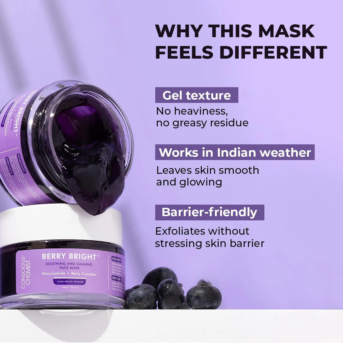 Berry Bright Niacinamide Face Mask | 50 gms