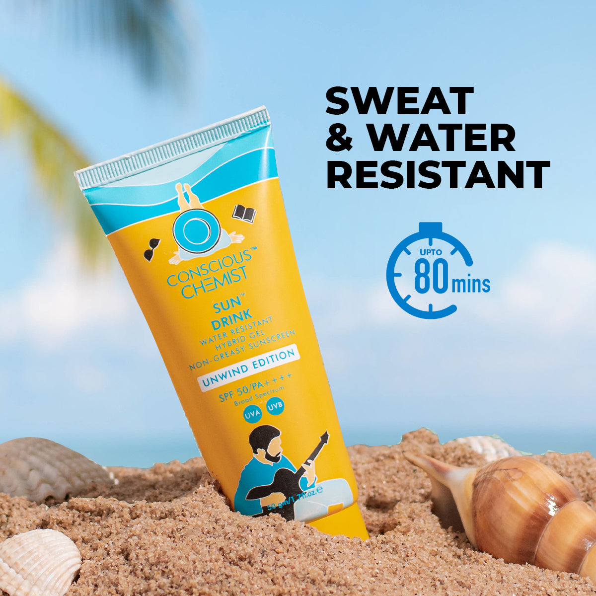 Sun Drink Unwind Edition Ceramide Sunscreen | SPF 50 PA++++ | 50 gms | HP Offers