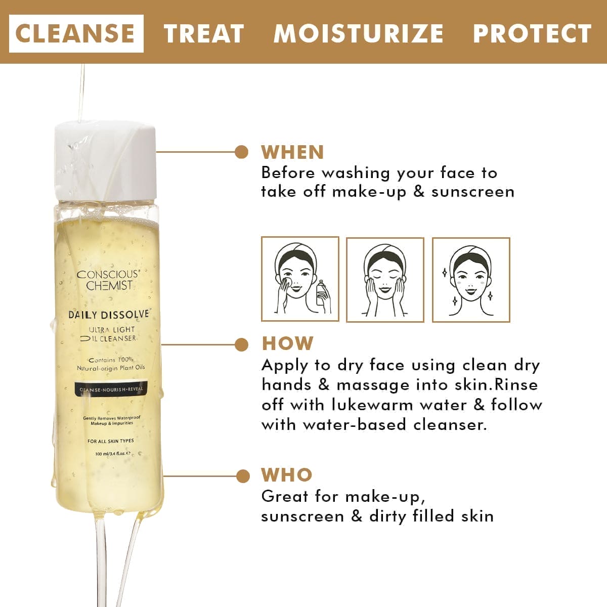 Pack Of Two - Oil Cleanser | Removes Makeup, Dirt & Impurities | 260 ml