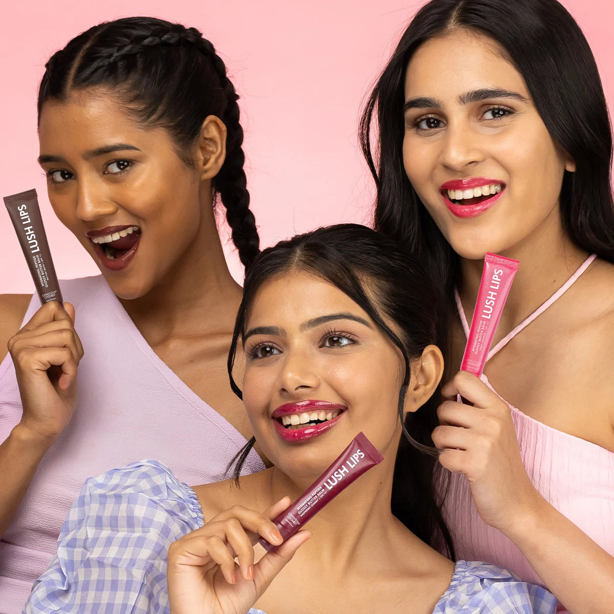 Lush Lips Gift Pack | Glossy Peptide Lip Balms | 15 gms ( Pack of 3 )