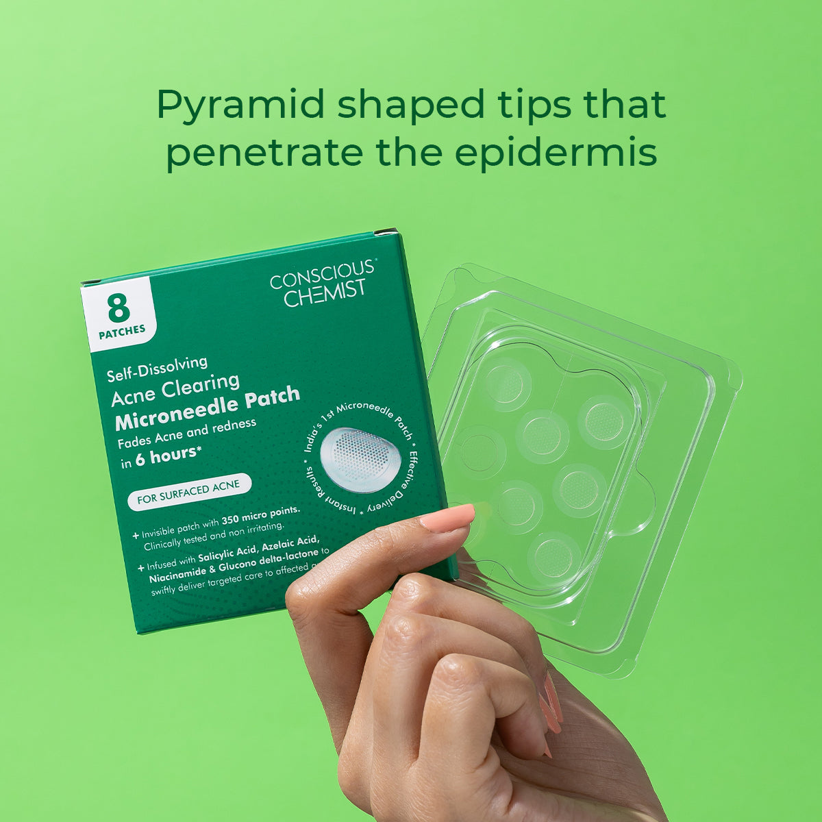 Self Dissolving Microneedle Acne Patches | 8 Patches