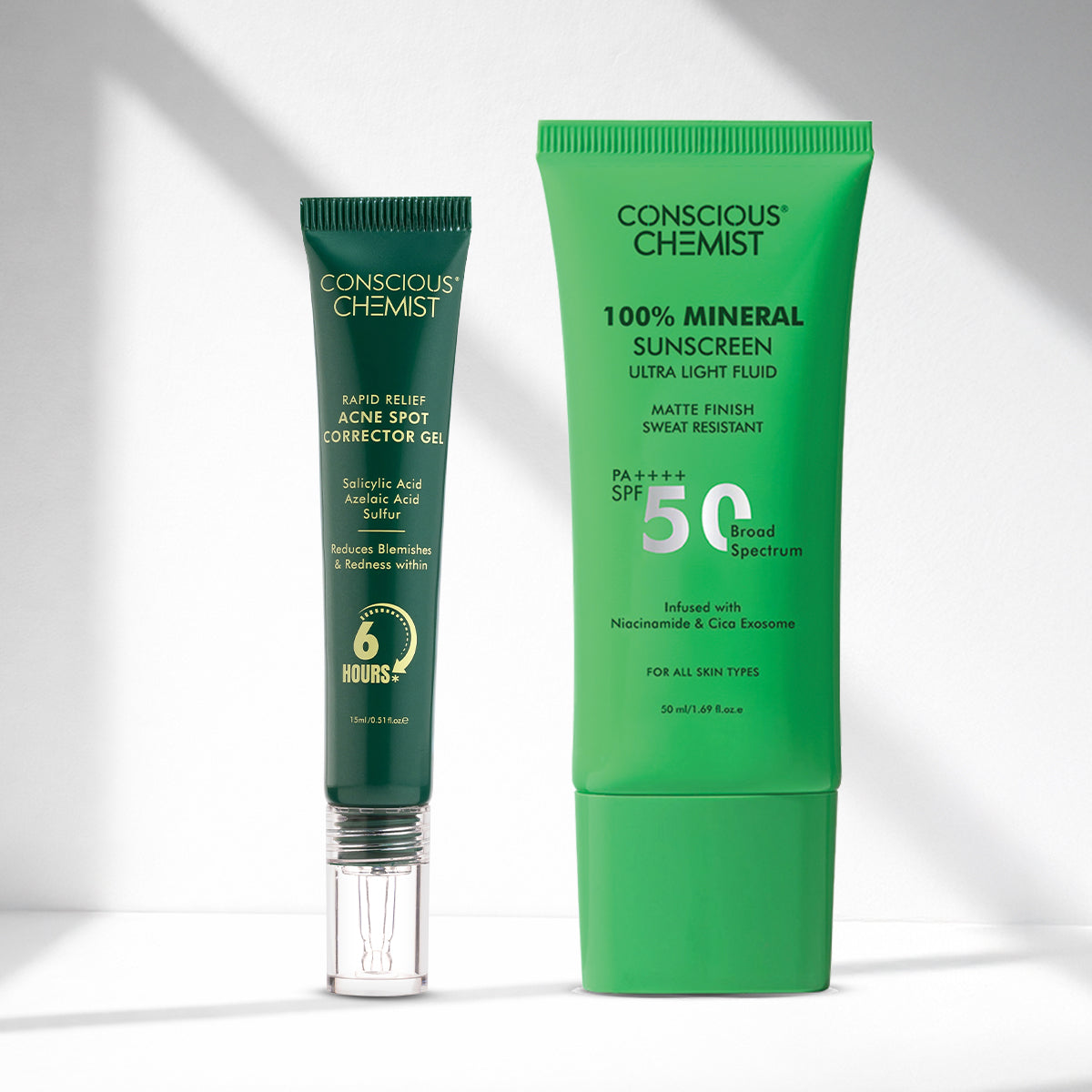 Acne Defence Duo | Acne Spot Corrector Gel & Mineral Sunscreen | Combo