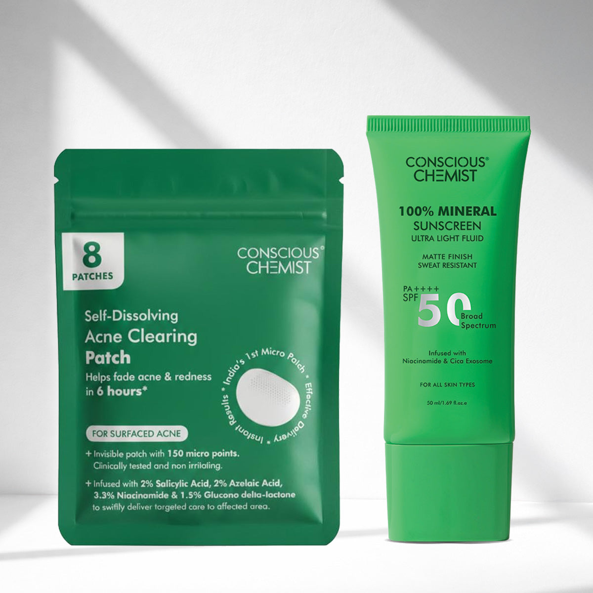 Acne Protect Duo | Microneedle Acne Patch & Mineral Sunscreen | Combo