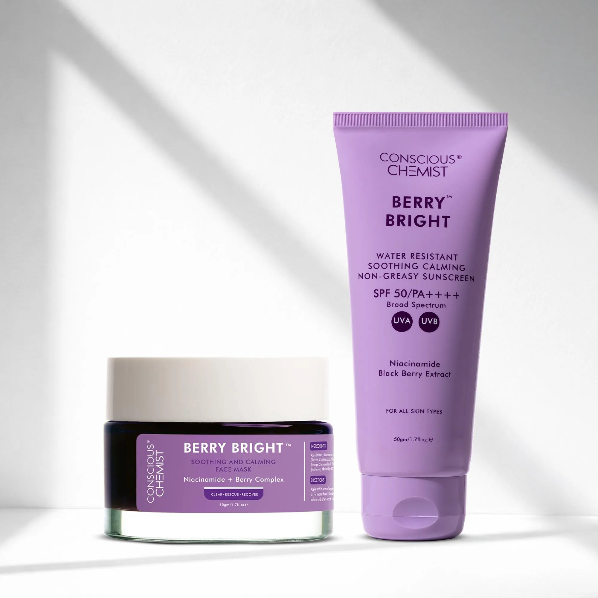 Brighten & Protect Duo | Berry Bright Face Mask & Sunscreen | Combo