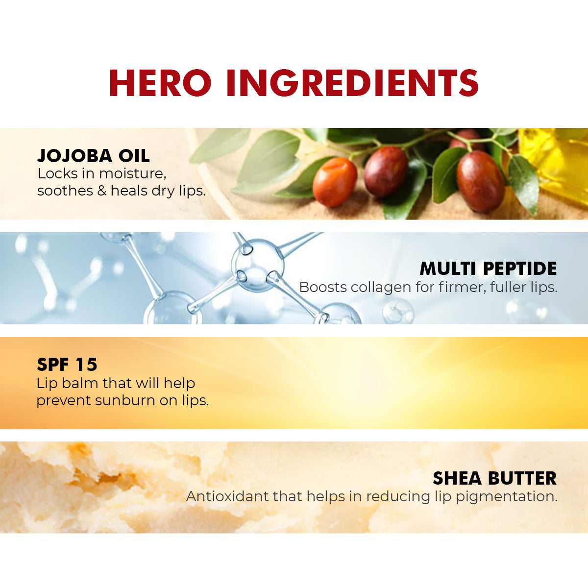 Glossy Peptide Lip Balm | 12 Hrs Hydration | Lush Lips - 15 gms | Flash Sale