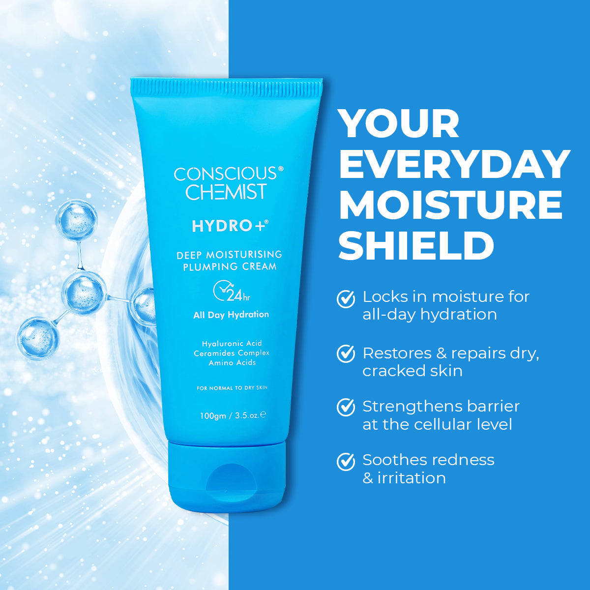 Hydro+ Multi Hyaluronic Acid Moisturiser | 100 gm