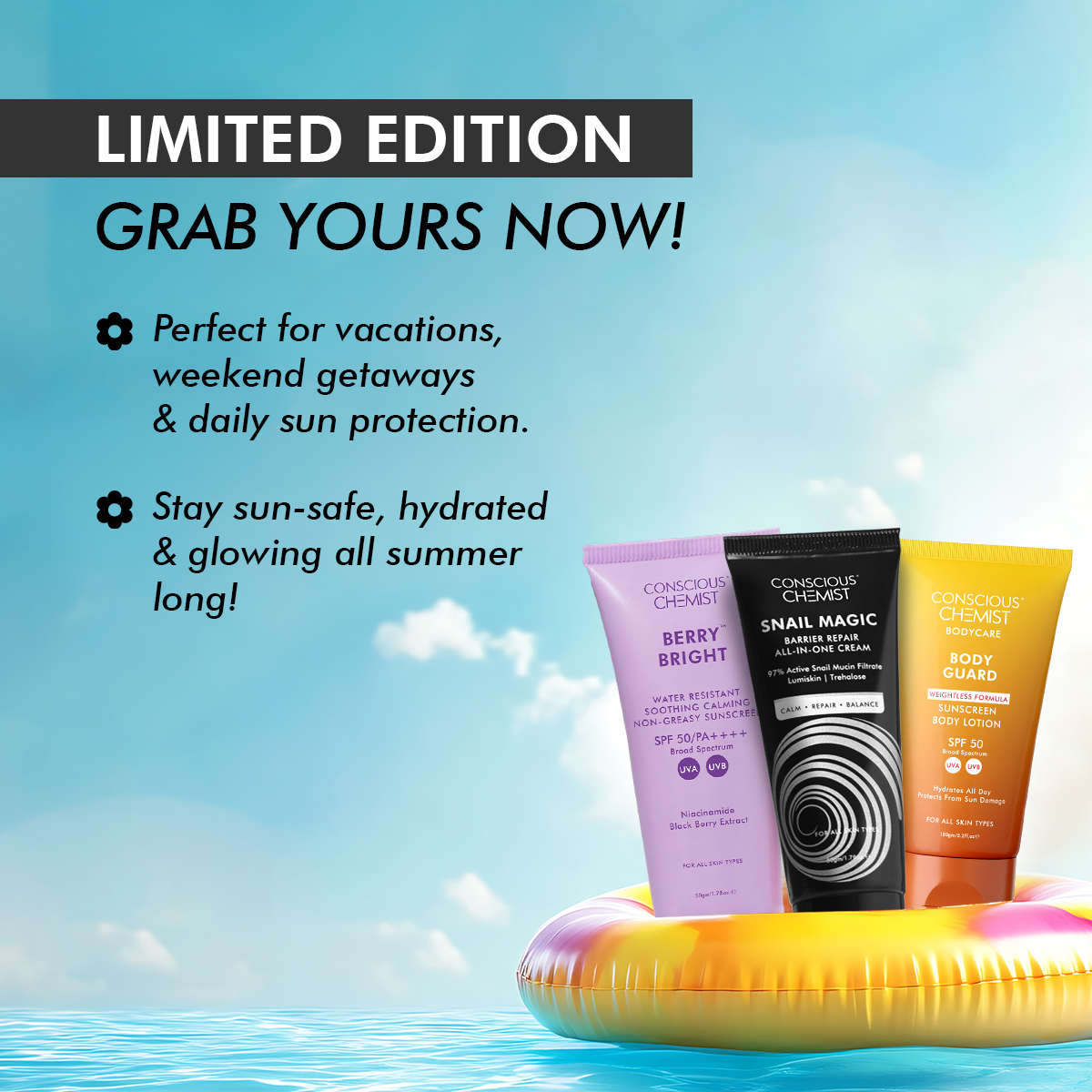 Summer Travel Kit | Niacinamide, Snail Mucin, Ceramide