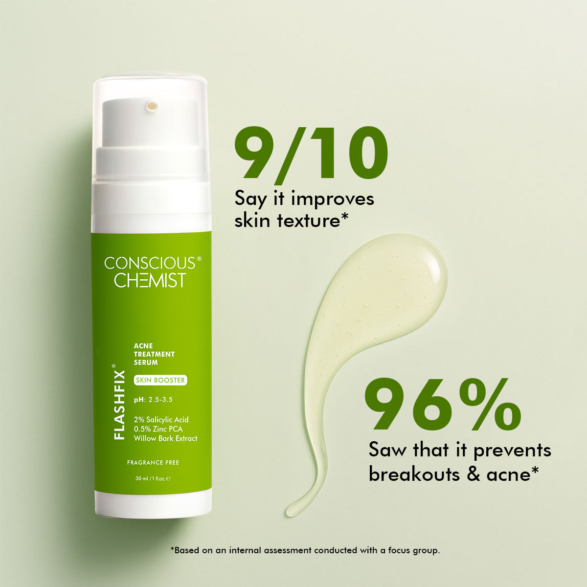 FlashFix Acne Treatment Serum | 2% Salicylic Acid & Willow Bark | 30 ml