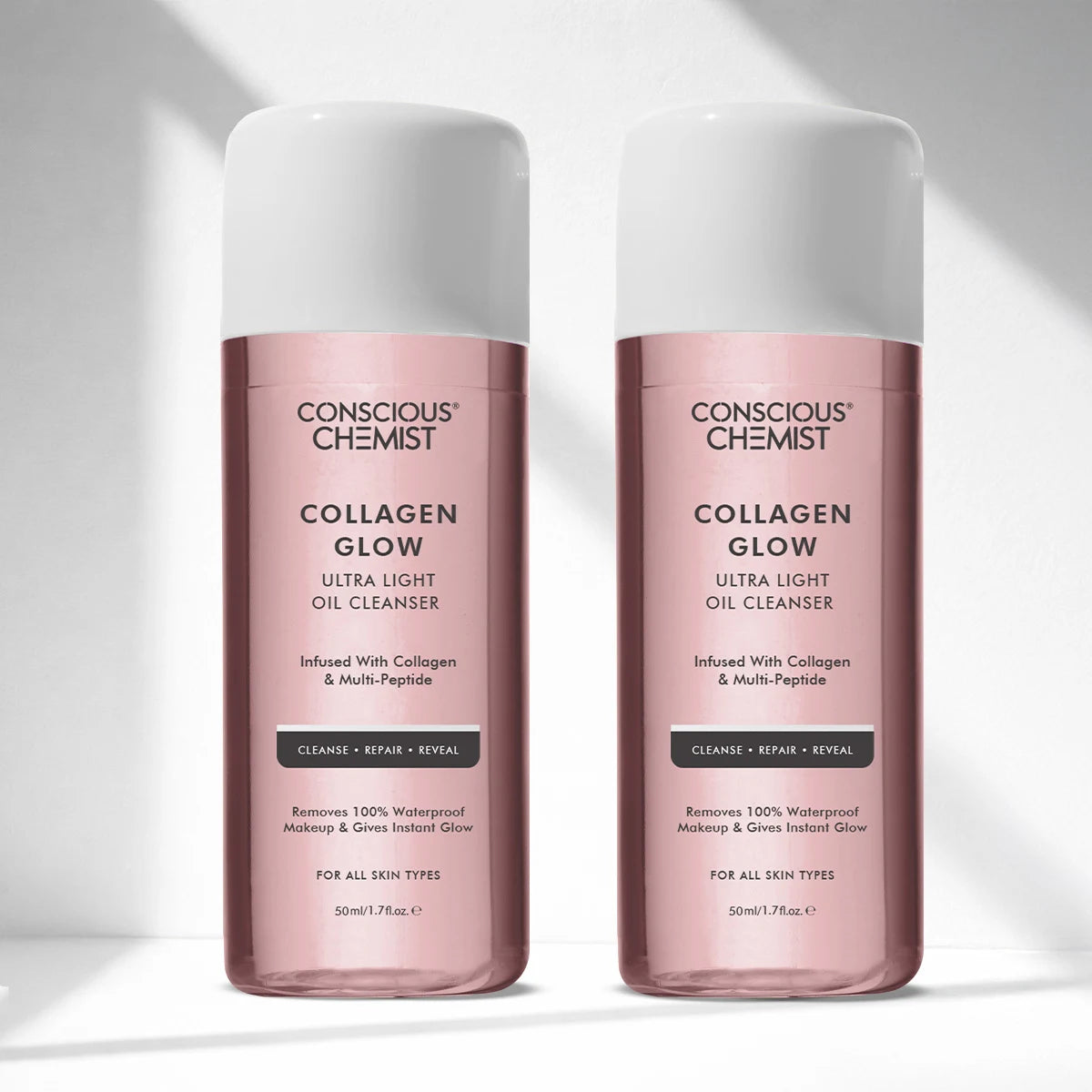 Collagen Glow Ultra-Light Oil Cleanser | For Firmer Looking Skin | Pack of two