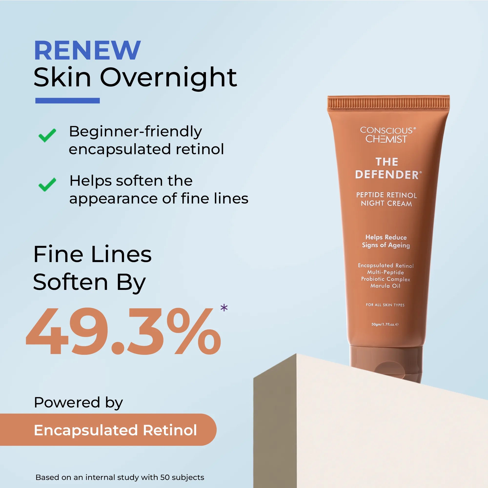 Age Defence Duo | 6 Peptide Booster Serum & Defender Retinol Night Cream | Combo