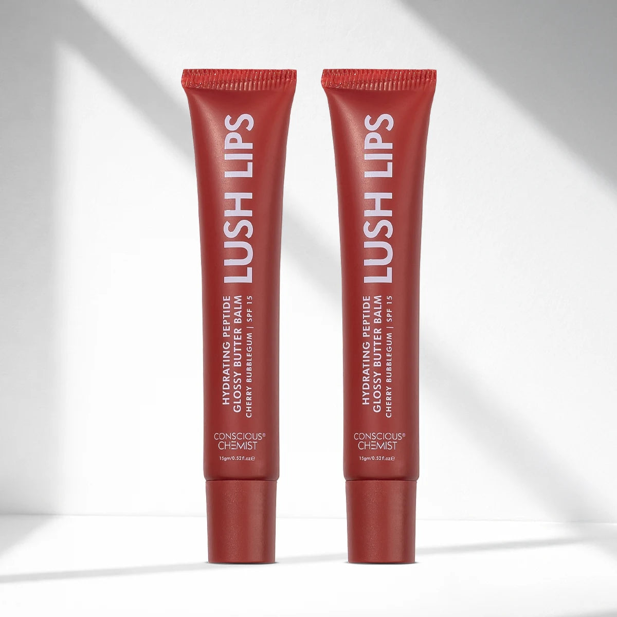 Glossy Peptide Lip Balm (Pack Of 2) | Cherry Bubblegum | 12 Hrs Hydration | 2x15 Gms