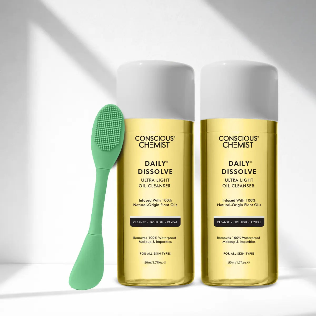 Makeup Removal Trio | Daily Dissolve Cleanser Mini - 50 ml & Silicone Brush