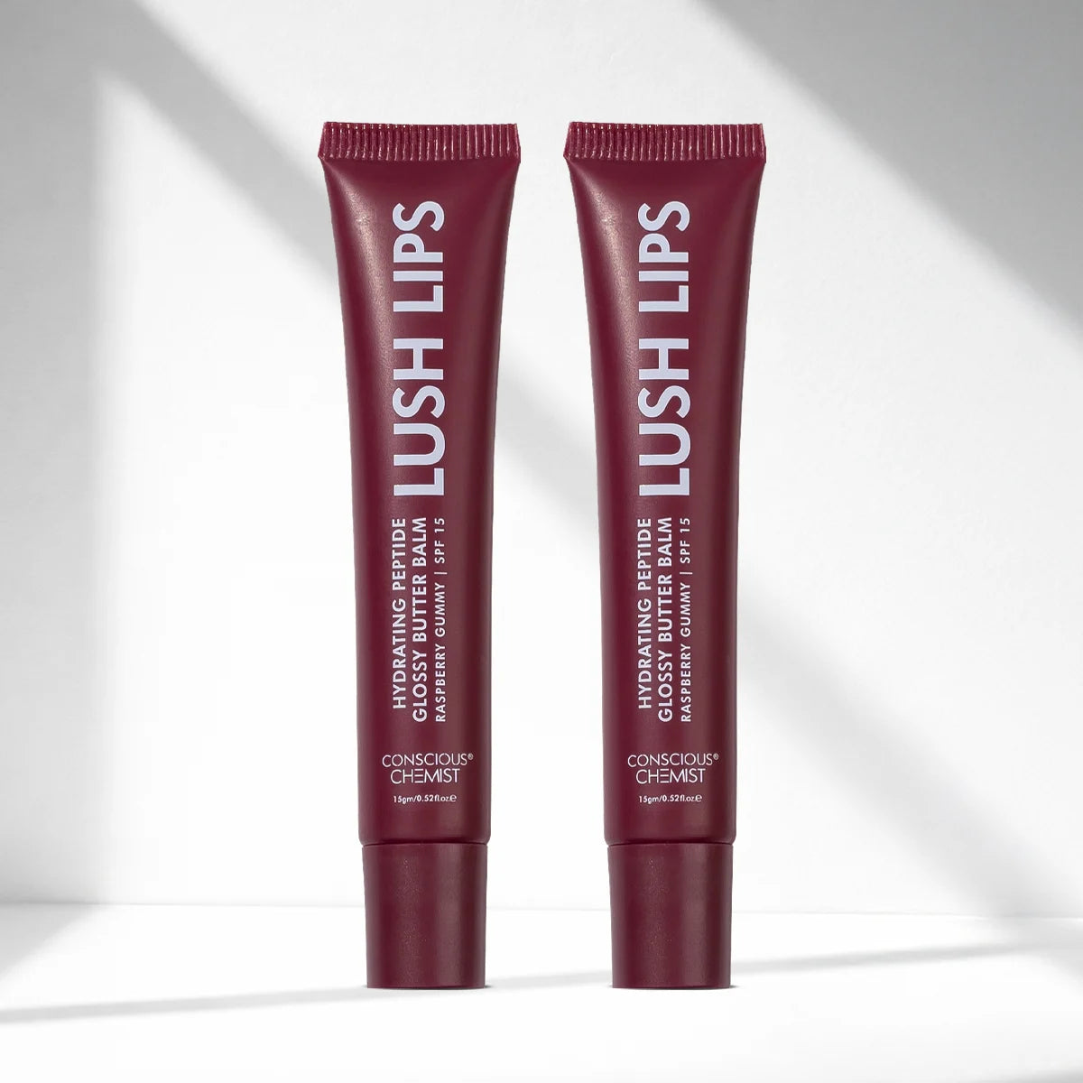 Glossy Peptide Lip Balm (Pack Of 2) | Raspberry | 12 Hrs Hydration | 2x15 Gms