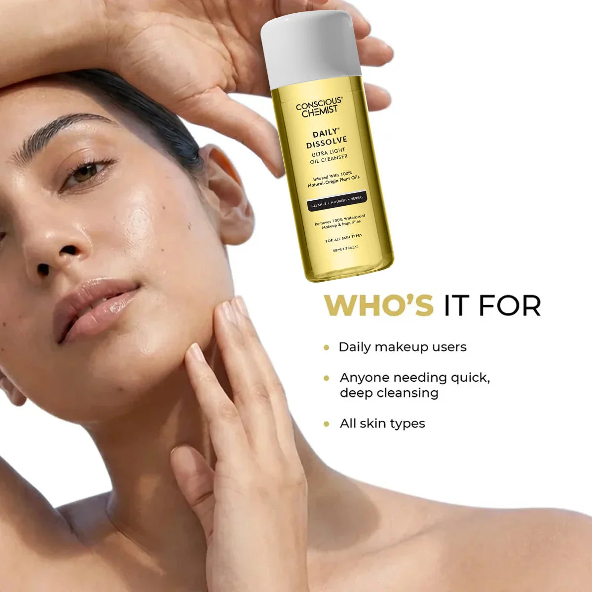 Makeup Removal Trio | Daily Dissolve Cleanser Mini - 50 ml & Silicone Brush