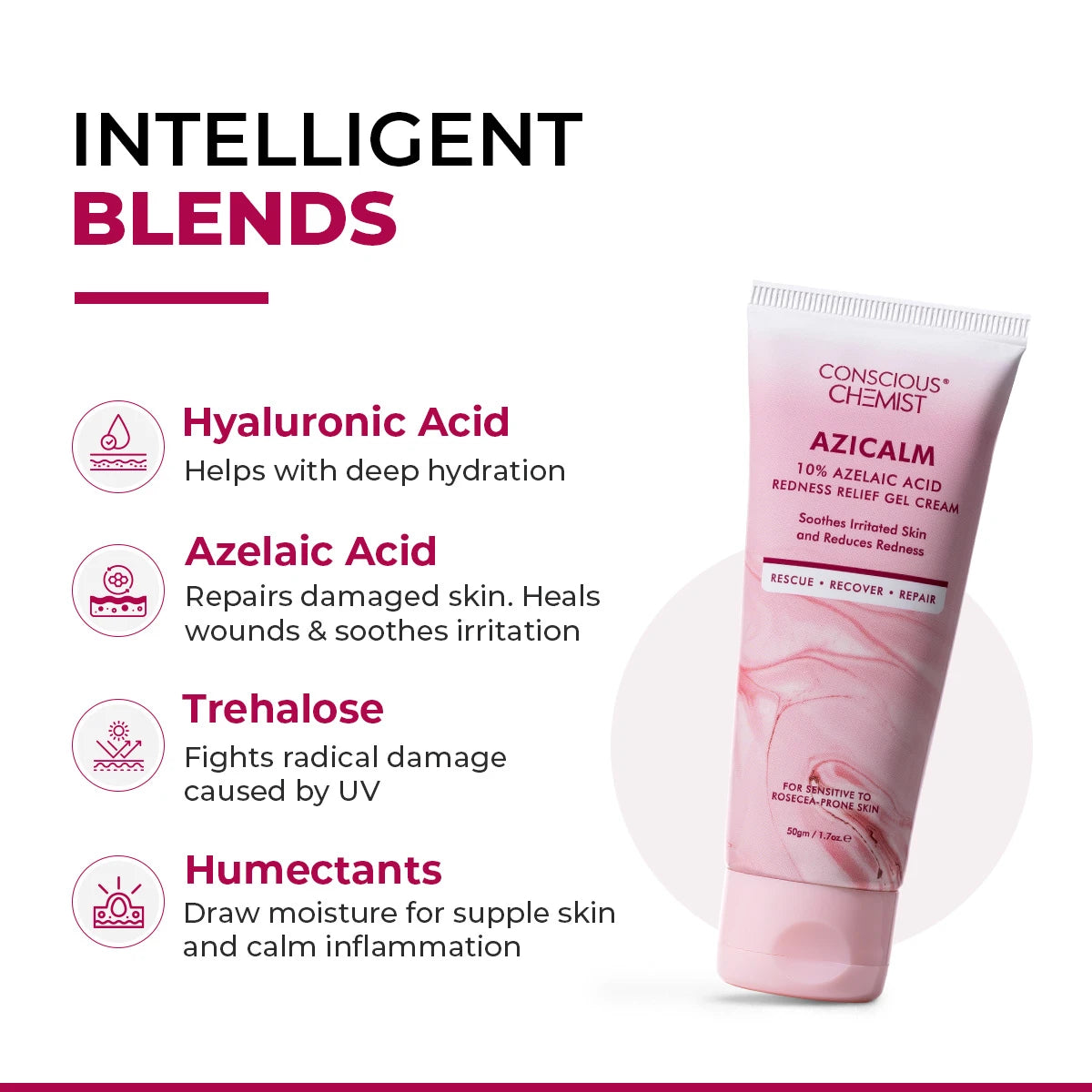 Azicalm Redness & Inflammation Relief Cream |  10% Azelaic Acid | 50 gms