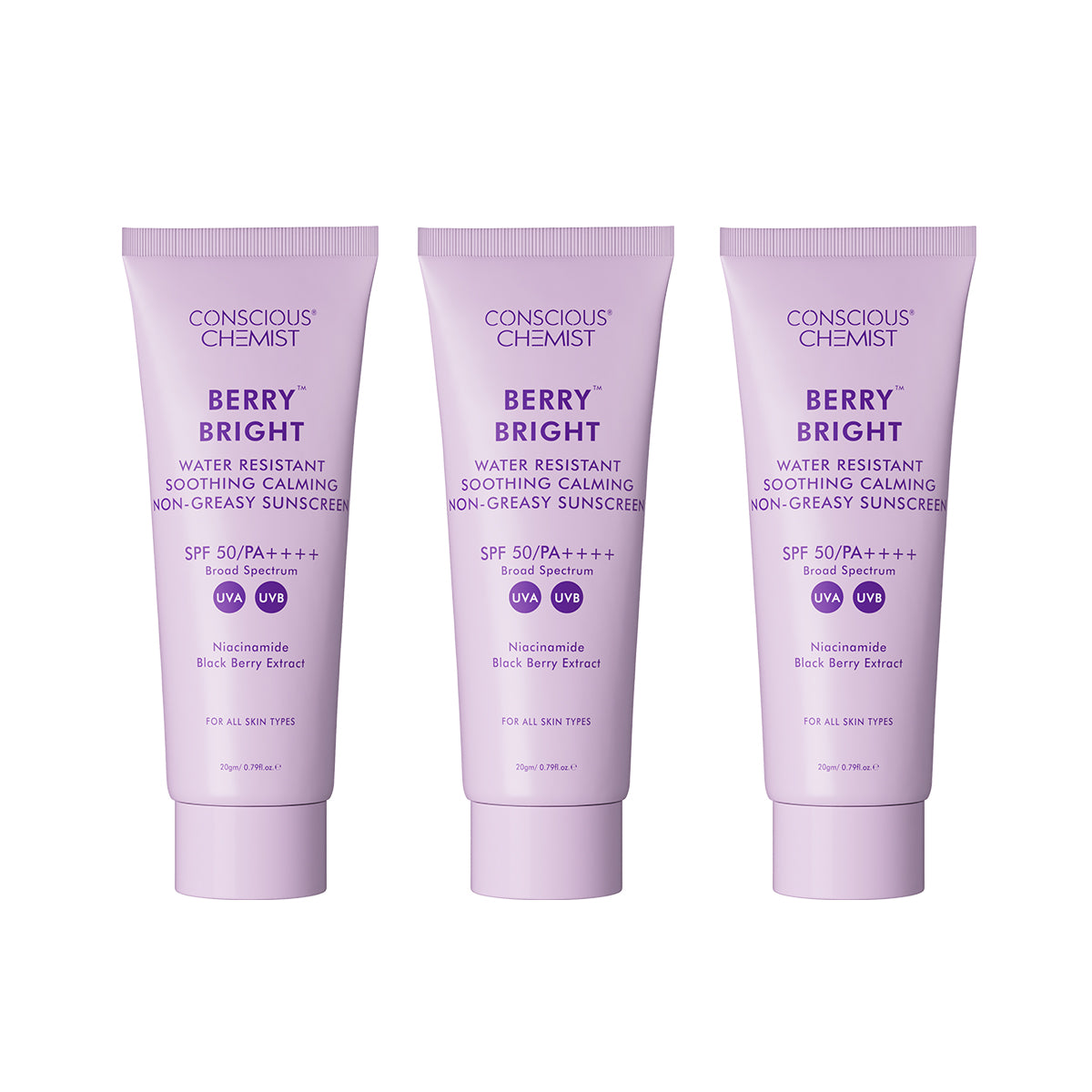 Berry Bright Sunscreen Mini | Pack of Three | 60 Gms | Special Deal