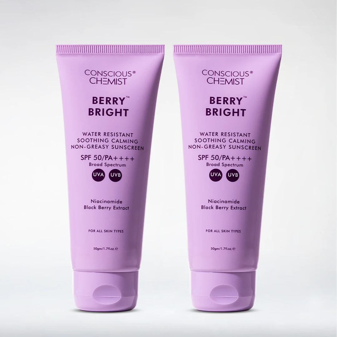 Berry Bright Sunscreen( Pack Of Two ) | SPF 50 PA ++++ & Water Resistant | 2x50 Gms