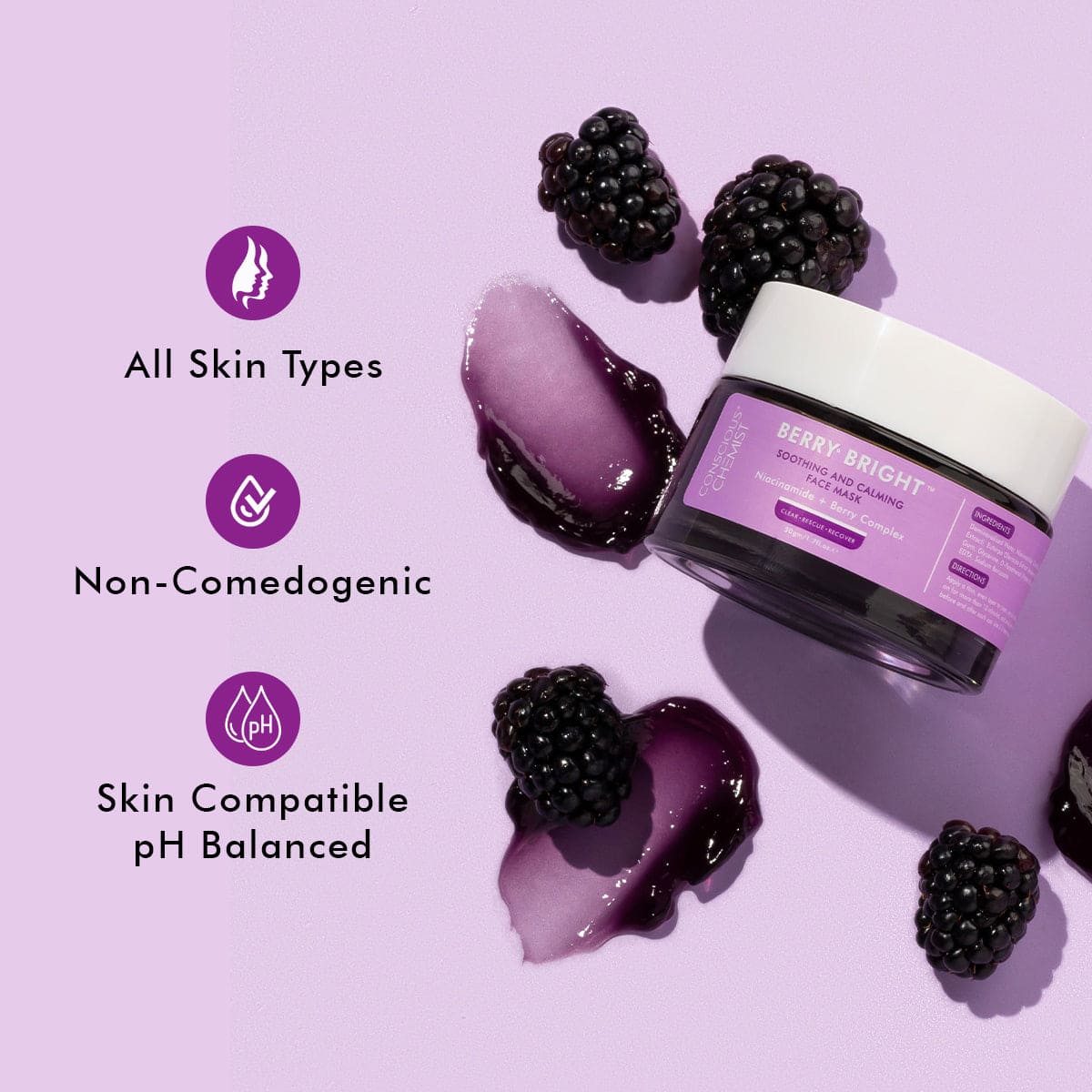 Berry Bright Niacinamide Face Mask | 50 gms