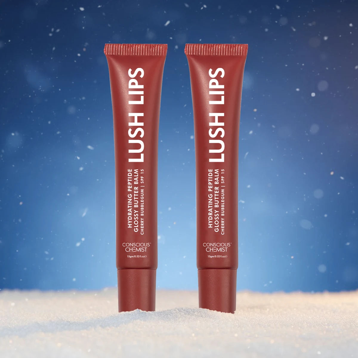 Glossy Peptide Lip Balm (Pack Of 2) | Cherry Bubblegum | 12 Hrs Hydration | 2x15 Gms