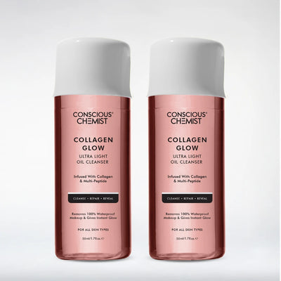 Collagen Glow Ultra-Light Oil Cleanser | For Firmer Looking Skin | Pack of two