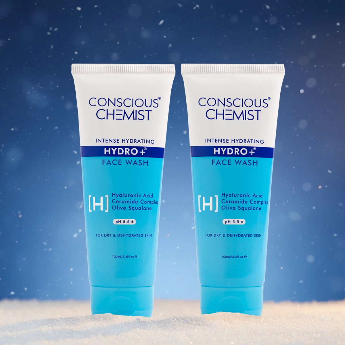 Hydro+ Face Wash( Pack Of Two) | Hyaluronic Acid & Ceramides | 2x100 ml