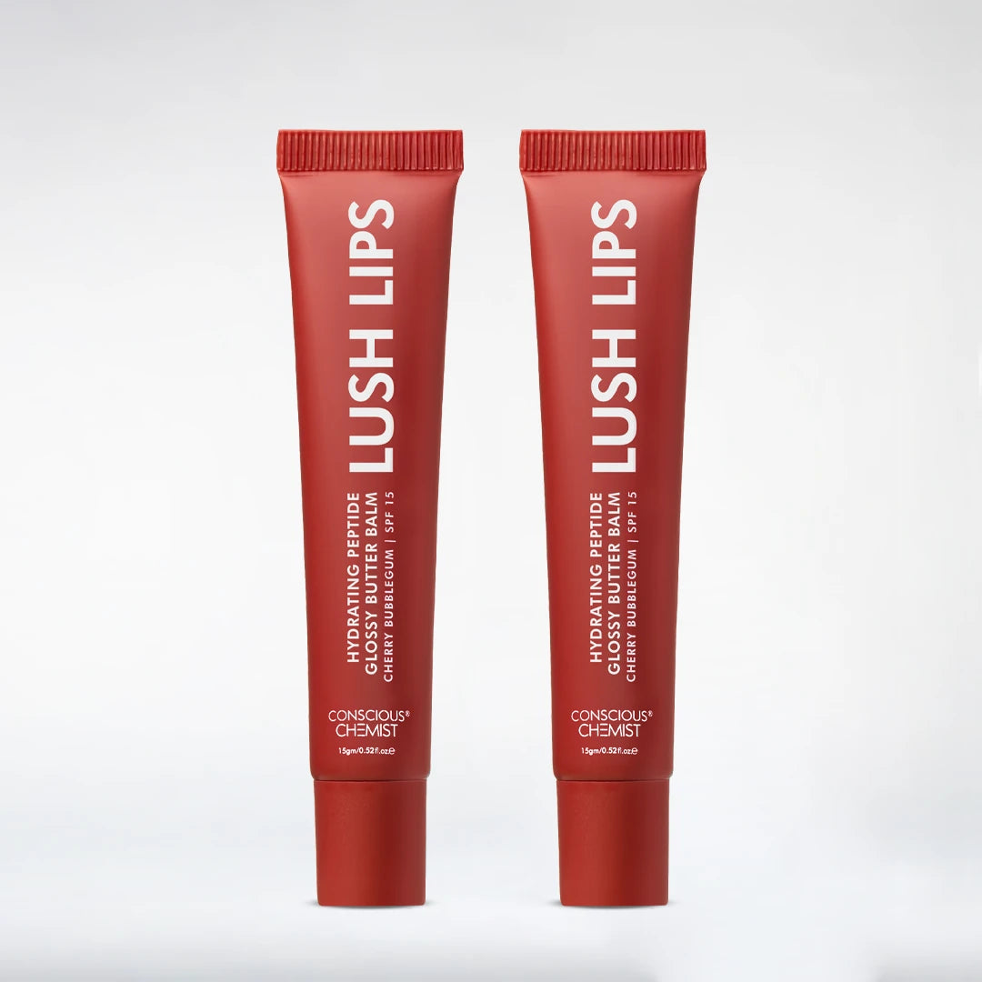 Glossy Peptide Lip Balm (Pack Of 2) | Cherry Bubblegum | 12 Hrs Hydration | Super Saver Sale