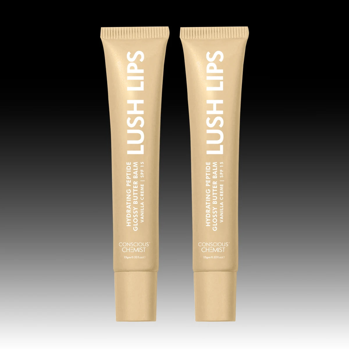 Glossy Peptide Lip Balm (Pack Of 2) | Vanilla | 12 Hrs Hydration | 2x15 Gms