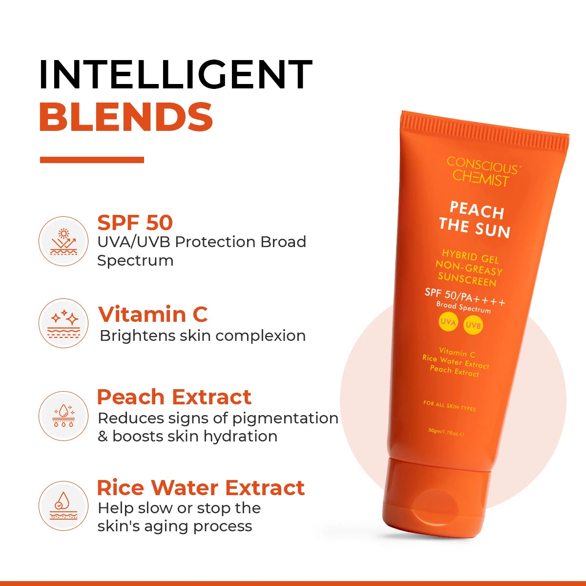 Peach The Sun | SPF 50 PA++++ | 50 gms