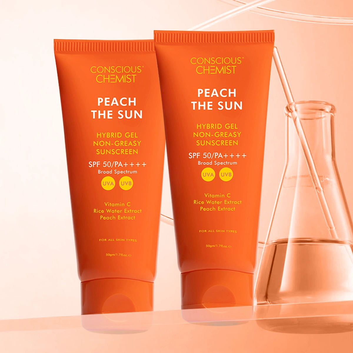 Peach The Sun (Pack Of Two) | SPF 50 PA++++ | 2x50 Gms