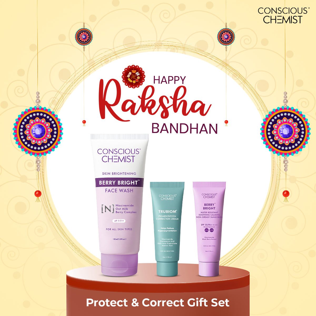 Rakshabandhan Gift Set | Protect & Correct Skincare Kit - Pack of 3