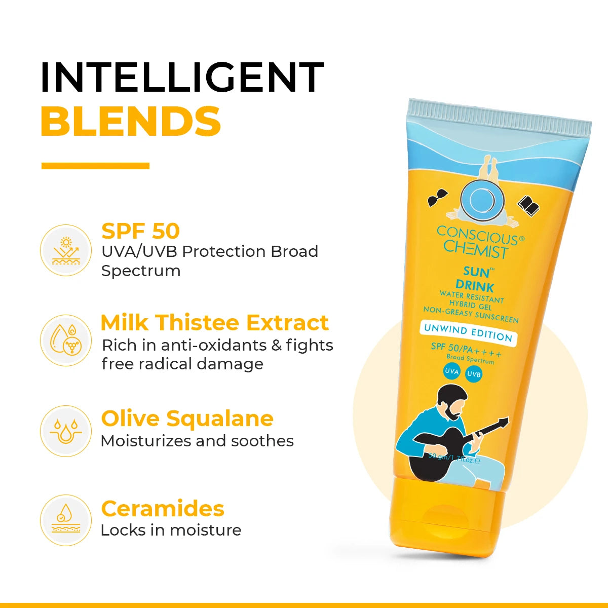 Sun Drink Unwind Edition Ceramide Sunscreen | SPF 50 PA++++ | 50 gms
