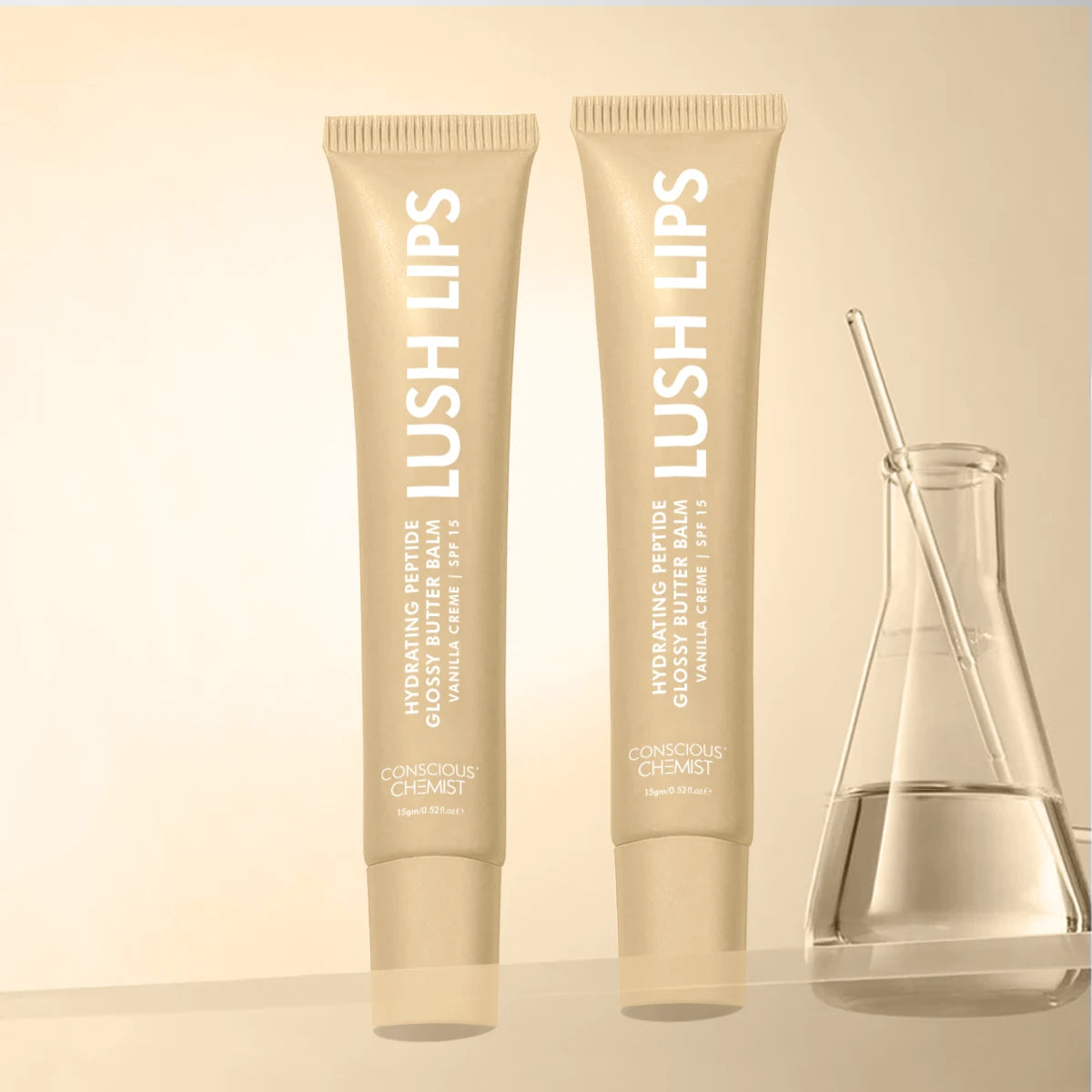 Glossy Peptide Lip Balm (Pack Of 2) | Vanilla | 12 Hrs Hydration | 2x15 Gms