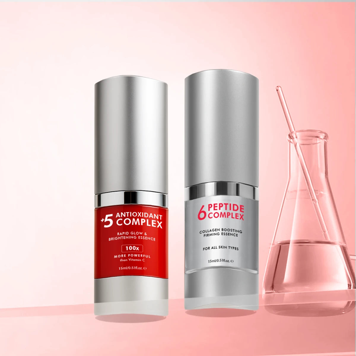 5-Antioxidant & 6-Peptide Serum Combo Mini | 2 x 15 ML | Special Deal