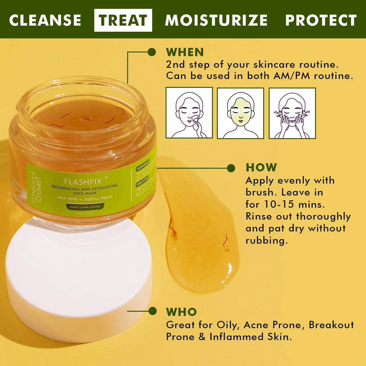 Exfoliating & De-Tan Face Mask | AHA, BHA & Saffron Petal | 50 ml