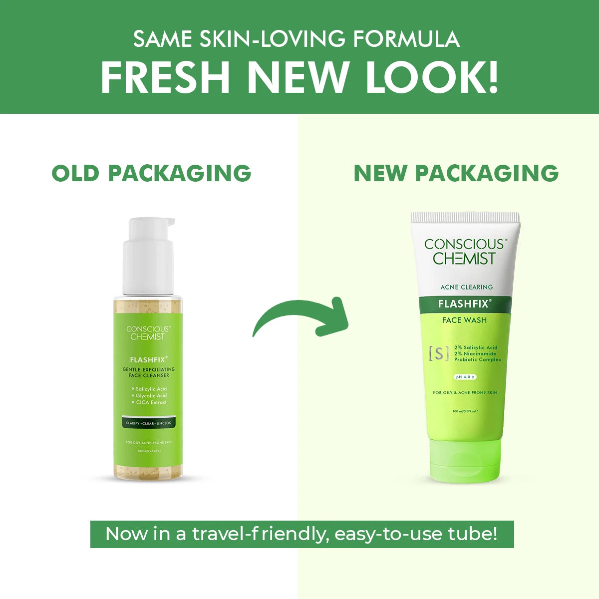 Oil Control & Acne Clearing Exfoliating Face Wash | AHA, BHA & CICA Extract | 100 ml
