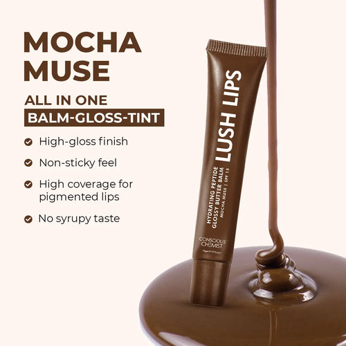 Glossy Peptide Lip Balm | Mocha Muse | Hydrates & Plumps | 15 gms | Flash Sale