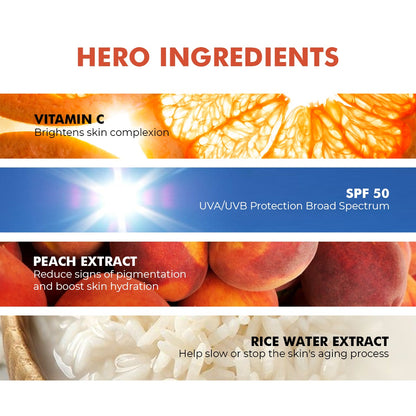 Vitamin C Sunscreen | SPF 50 PA++++ | Zero Whitecast | 50 gm