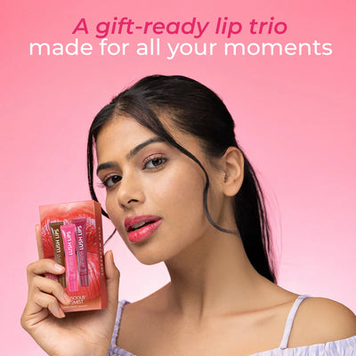 Lush Lips Gift Pack | Glossy Peptide Lip Balms | Pack of 3  | Super Saver Sale