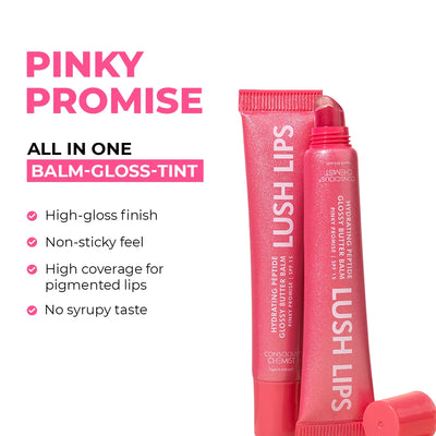 Glossy Peptide Lip Balm | Pinky Promise | Hydrates & Plumps | Super Saver Sale