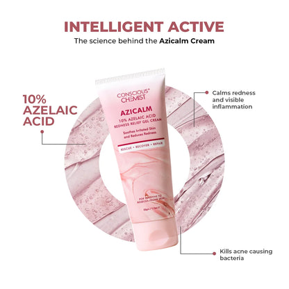 Azicalm Redness & Inflammation Relief Cream |  10% Azelaic Acid | 50 gms