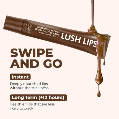Glossy Peptide Lip Balm | Mocha Muse | Hydrates & Plumps | Sale