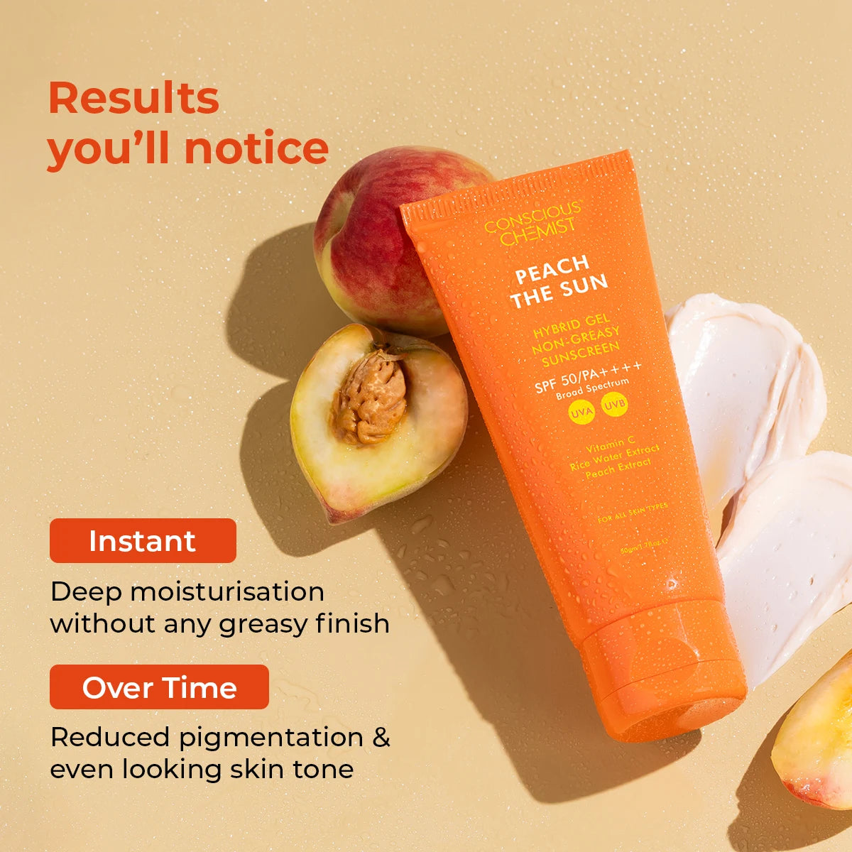Peach The Sun | SPF 50 PA++++ | 50 gms | Flash Sale