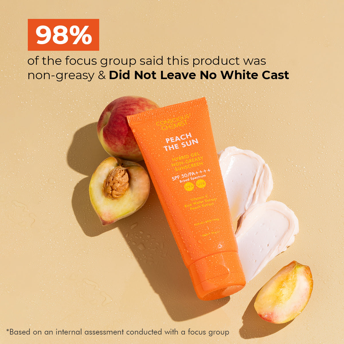 Vitamin C Sunscreen | SPF 50 PA++++ | Zero Whitecast | 50 gm