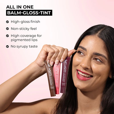 Lush Lips Gift Pack | Glossy Peptide Lip Balms | Pack of 3  | Super Saver Sale