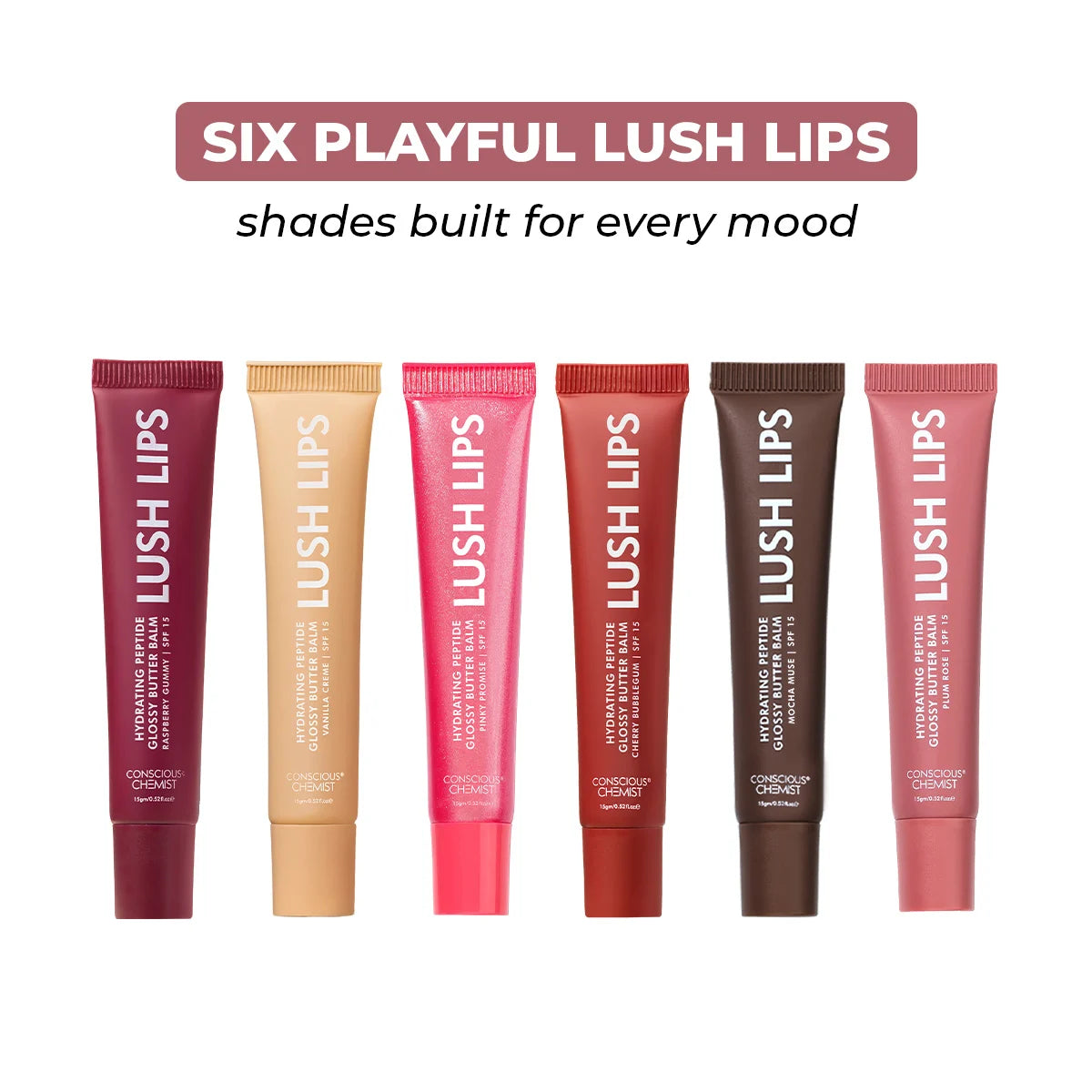 Glossy Peptide Lip Balm | Plum Rose | Hydrates & Plumps | Lush Lips